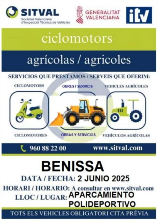 ITV Ciclomotores y agricolas en Benissa