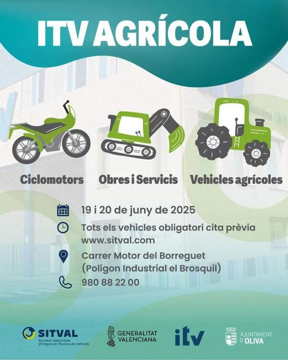 La ITV movil llega a Oliva para revisar vehiculos agricolas y ciclomotores